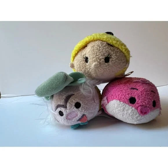 DISNEY TSUM TSUM Alice in Wonderland set of Alice Cheshire Cat Mad Hatter